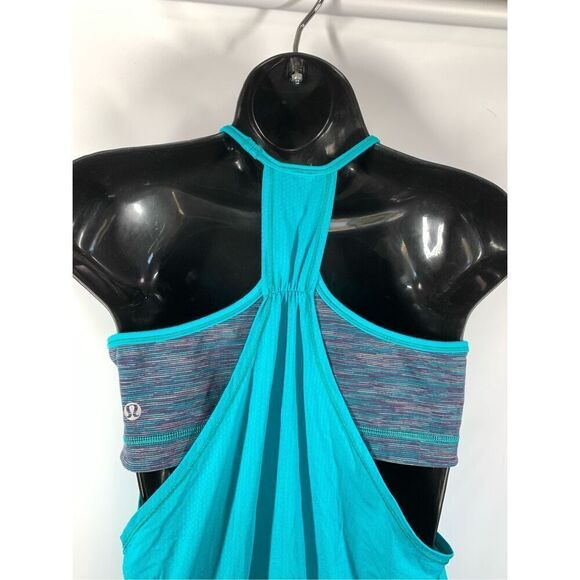 Box 5 -- Lululemon No Limits Loose Fit Stripe Attached Bra top Size 10 - Picture 6 of 8